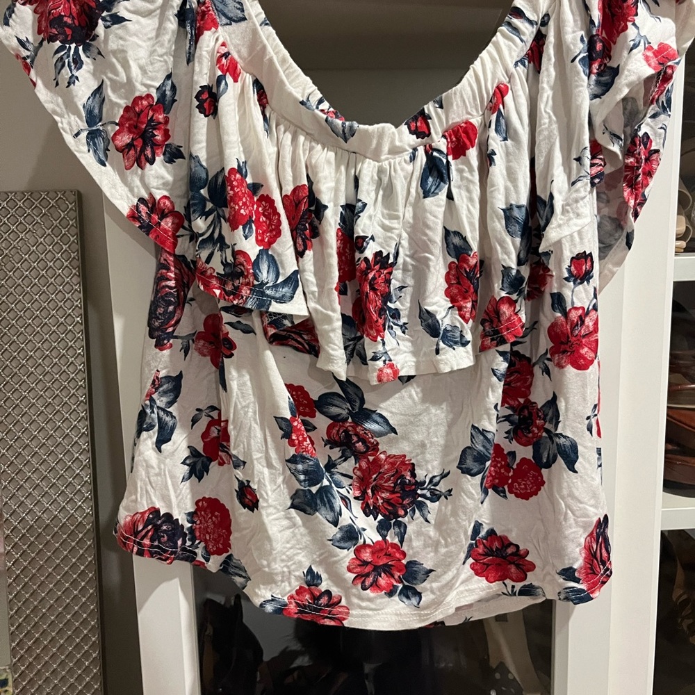 Off the shoulder floral print top